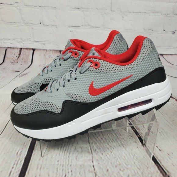 Nike Air Max 1 Golf Particle Grey Red Shoes - Picture 4 of 8
